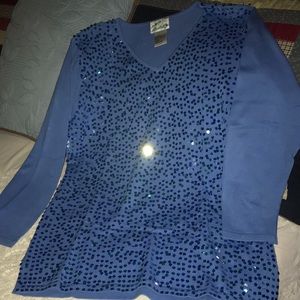 Quacker Factory Shimmery Top SZ L